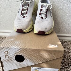 On Running Cloudmonster Athletic Shoes - FROST| ACACIA